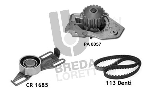 BREDA LORETT Водяной насос + комплект зубчатого ремня KPA0113A